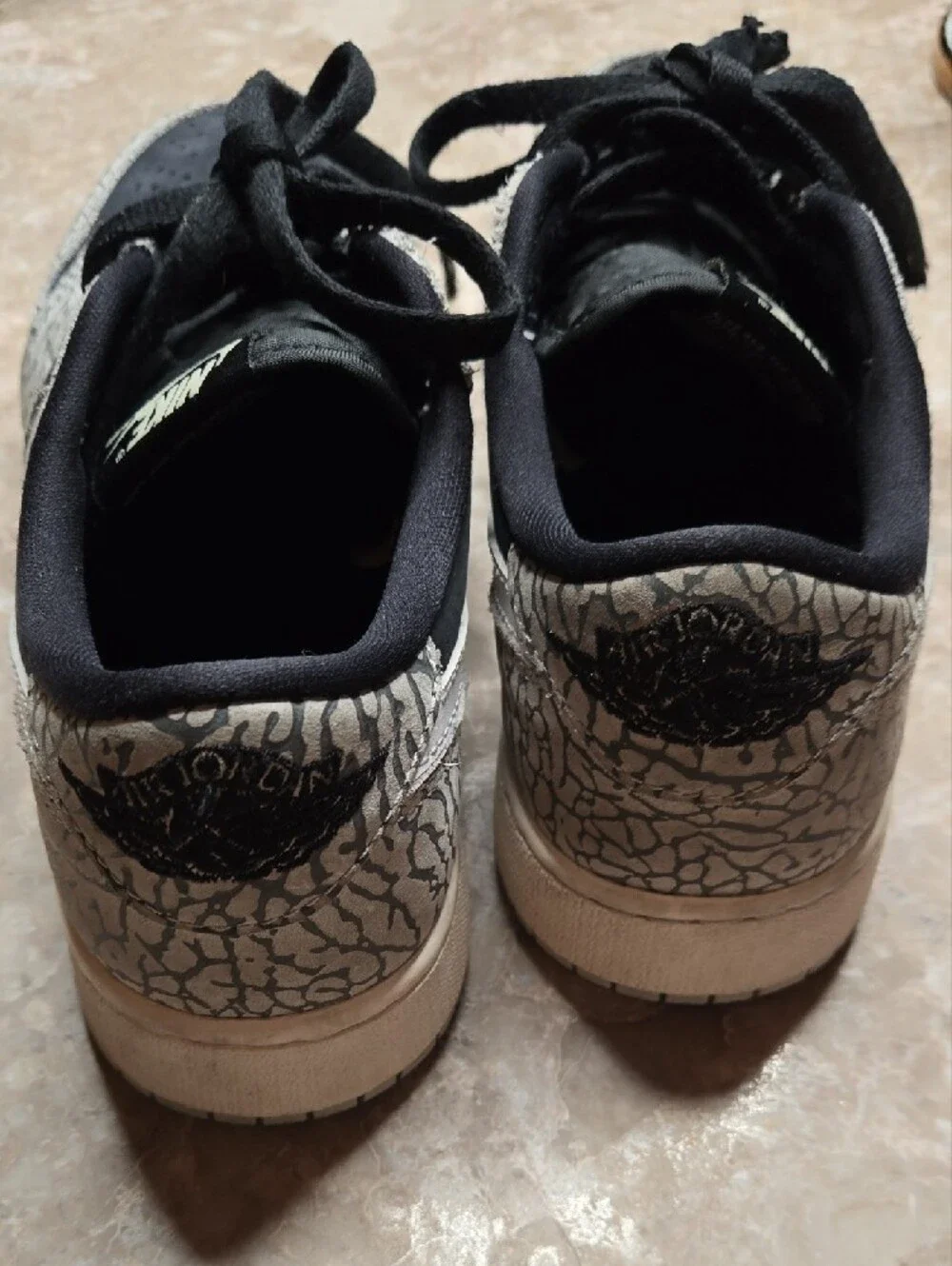 Nike Black Sneakers with Gray Elephant Print